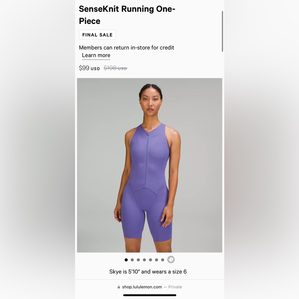 Lululemon SenseKnit Running One-Piece